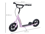 Kids Scooter Kick Scooter with 12" EVA Tyres, Rear Brake, Big Wheels Scooter for 5-12 Years Old, T3398P348519
