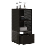 Garden Storage Cabinet Black 50x55x115 cm Poly Rattan 365547