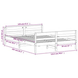 Bed Frame without Mattress White 120x200 cm Solid Wood Pine 842791