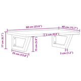Basin Shelf Wall Mounted Steel and Solid Wood Oak 3302542