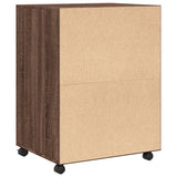 Rolling Cabinet Brown Oak 60x48x81 cm Engineered Wood 853170