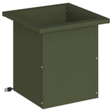 Garden Planter with LED Olive Green 30 x 30 x 30 cm Steel 8008062