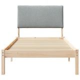 Bed frame Brown and light grey 90 x 190 cm Solid pine wood 878784