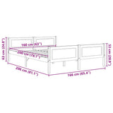 Bed Frame White Solid pinewood, plywood Double 322107