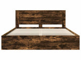 Bed Frame Smoked Oak 140 x 200 cm Solid Pine Wood 3410092