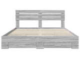Bed Frame with Drawer with Headboard Manual Engineered Wood 3411648