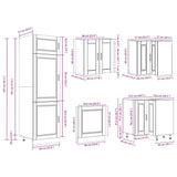 14 Piece Kitchen Cabinet Set Porto Grey Sonoma Engineered Wood 3314997