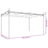 Pergola with Retractable Roof Cream 395x292x230 cm 360117