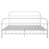 Bed Frame without Mattress with Headboard White 180x200 cm Super King Metal 284497