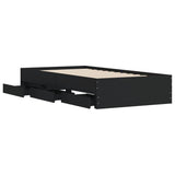 Bed Frame with Drawers without Mattress Black 100x200 cm 3207288