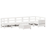 7 Piece Garden Sofa Set White Solid Wood Pine 3250873