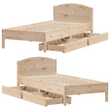 Bed Frame without Mattress 75x190 cm Small Single Solid Wood Pine 3301851