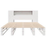 Bookcase Bed without Mattress White 150x200 cm King Size Solid Wood 3323879