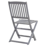 Outdoor Chair Set of 4 Grey Solid Acacia wood Medium Foldable 46336
