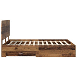 Bed Frame with Headboard Old Wood 140 x 190 cm Engineered Wood 3412790
