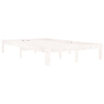 Bed Frame without Mattress White Solid Wood Pine 120x200cm 810361