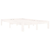 Bed Frame without Mattress White Solid Wood Pine 120x200cm 810361