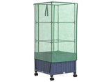 Garden Planter with Greenhouse Cover&Wheels Blue Grey PP 3422931