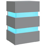 LED Bedside Cabinet Grey 45x35x67 cm Engineered Wood 326842
