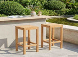Bar Stool 2 pcs Natural Solid Teak Wood 42030009