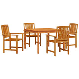 Garden Dining Set 5 pcs Brown Solid Acacia Wood 3375683