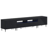3 Piece LED TV Cabinet Black Engineered Wood 3416675