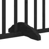 Dog Gate with Door Foldable 12 Panels Black 960 cm Poplar Wood 3155632