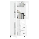 Highboard White 69.5x34x180 cm Engineered Wood 3198609