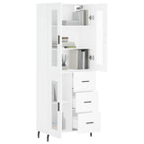 Highboard White 69.5x34x180 cm Engineered Wood 3198609