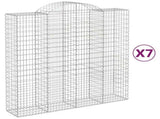 Arched Gabion Baskets 7 pcs 200x50x200/220 cm Galvanised Iron 3146430