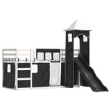 Bunk Bed without Mattress with Slide White and Black 80x200 cm 3284200