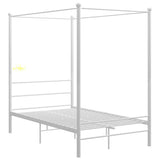 Bed Frame White Powder-coated metal 140 x 200 cm Bed Frame 325061