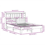 Bed Frame without Mattress White 140x200 cm Solid Wood Pine 3308844