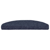 Stair Mats Self-adhesive 15 pcs 65x21x4 cm Blue Half Round Large 132701