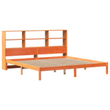 Bookcase Bed without Mattress Wax Brown 200x200 cm Solid Wood Pine 3321609