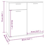 Sideboard Grey Sonoma 80x36x75 cm Engineered Wood 815490