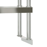 Kitchen Work Table with Overshelf 110x55x150 cm Stainless Steel 3208909