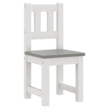 4 Piece Children Table and Chair Set White and Grey MDF 10411