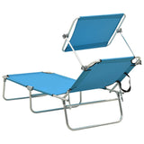 Sun Lounger Blue Aluminium frame, 600D polyester fabric Standard 310362