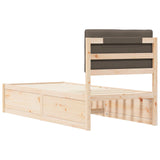 Bed Frame with Upholstered Headboard Taupe 75 x 190 cm 877812