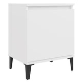 Bed Cabinets with Metal Legs White 40x30x50 cm 805834