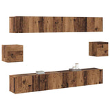 TV Cabinet Set Old Wood with Drawer 6 pcs Old Wood Medium 3393285