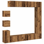 ZNTS 9 Piece TV Cabinet Set Wall-mounted Old Wood Engineered Wood 3329221