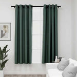 ZNTS Linen-Look Blackout Curtains with Grommets 2pcs Green 140x175cm 321184
