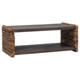 Coffee Table Natural 90 x 45 x 35 cm Solid Mahogany Wood 42011580