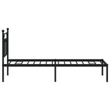 Bed Frame Black Powder-Coated Steel Small Single Bed Frame 353527