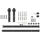 Sliding Door Hardware Kit 152 cm Steel Black 4009714