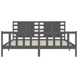 Bed Frame without Mattress Grey 200x200 cm Solid Wood Pine 3192838