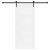 Sliding Door White and Black 86 x 198.5 cm Solid Pine Wood 3333203