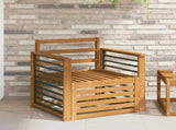 Outdoor Sofa Solid Acacia Wood Natural 3436364